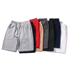 Men Cotton Running Casual Shorts Elastic Waist Sport Summer Short Pants Trousers