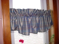 Beaded Valance Curtain Vintage MY1014 Shimmer Blue