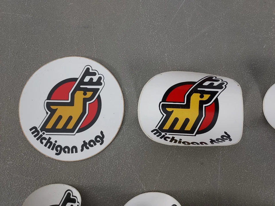 7 - vintage Michigan Stags WHA Hockey Stickers 3 1/4" - Изображение 2 из 4