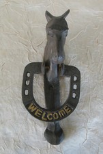 Pferd Türklopfer Türglocke " Welcome " Gusseisen Klopfer 18 cm hoch