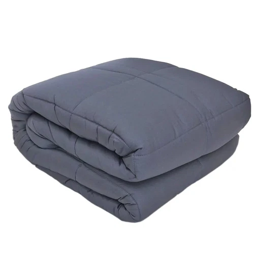 Proper Weighted Gray Blanket 60-Inch x 80-Inch for Adults 15 pounds, 100% Cotton