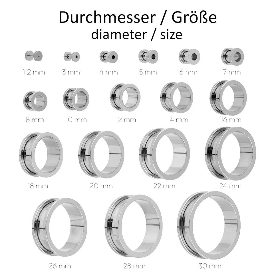 Treuheld® - Flesh Tunnel - Titan - Silber - Gewinde (2003) - Bild 3 von 4