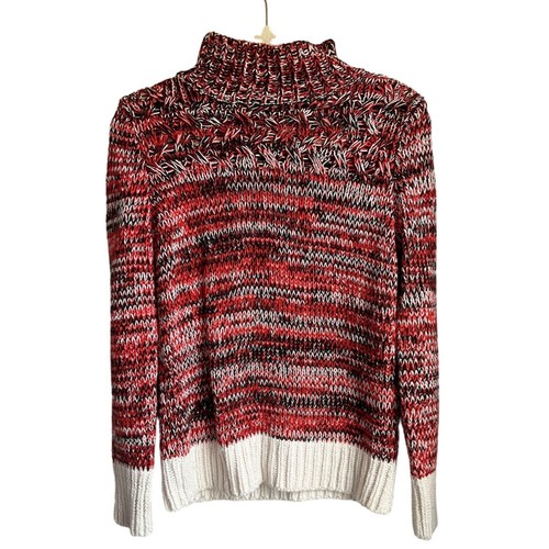 LOFT Damen kleiner Grobstrick Pullover orange schwarz Ständer Stehkragen Halloween Herbst - Bild 2 von 8