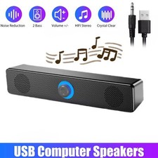 Stereo Bass Sound Computer Speakers 3.5mm USB Wired Soundbar for Desktop Laptop