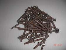 Lot de 50 tiges filetées anciennes et 50 boulons anciens héxagonaux années 20