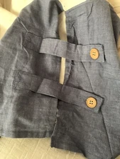 Button Tabbed Split Corner Chambray SMITH JOHNSON DRY GOODS Full Bed Skirt NWOT