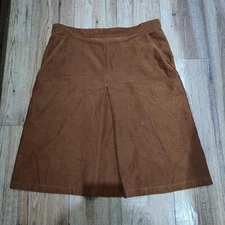 A.P.C Brown A Line Pleat Corduroy Cord Skirt • Pockets • 40 12