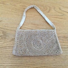 Vintage Beaded Ivory Evening Purse