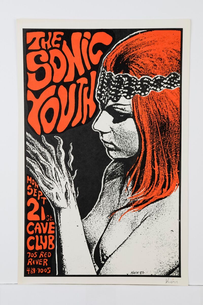 Frank Kozik 1987 Sonic Youth Cave Club Austin Texas Art Frank Kozik 1987 Sonic Youth Cave Club Austin Texas Art