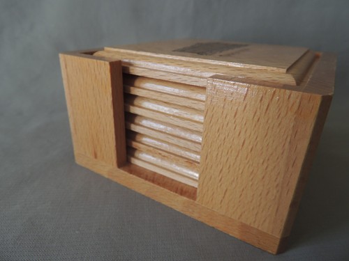 6 Greek wooden coasters Parthenon hand made in a case - Picture 5 of 13