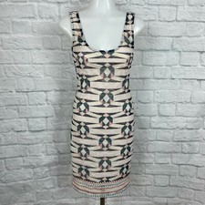 Bar III Women's Small Bodycon Dress Lace Cream Sleeveless Stretch