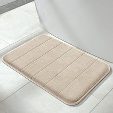 Memory Foam Bath Mat, Comfortable, Soft, Maximum Absorbent, 24" x 17" Beige