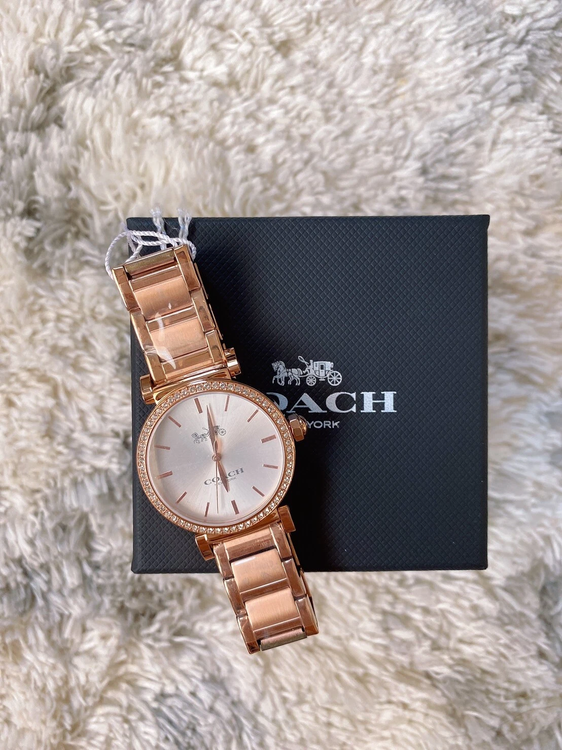 Orologio Nuovo con Etichette Coach Madison Cinturino Oro Rosa 14503580