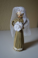 Strohfrau, Strohpuppe Braut 12x3 - Vintage