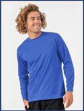 T-shirt Homme Manches Longues Coton Bio Col Rond Couleur Unie