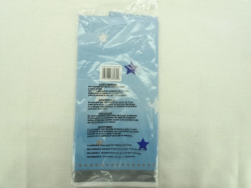 Funda de mesa de plástico con impresión total Creative Converting 322235 54" x 102" azul TF Foto 2 de 2