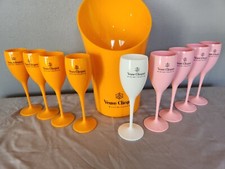Vueve Clicquot Ice Bucket Party Set 9 Flutes New
