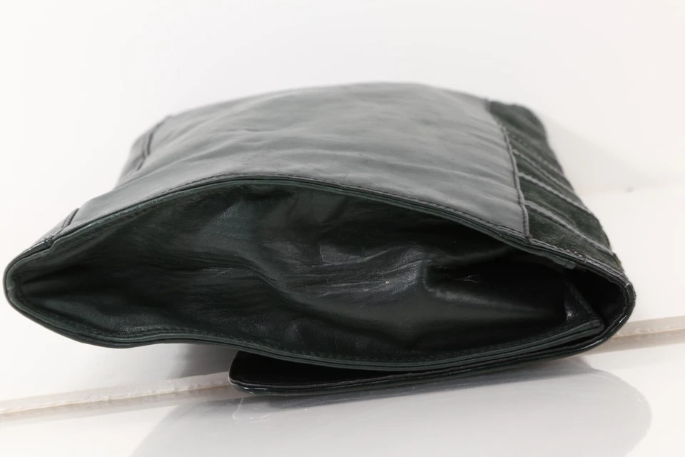 Винтажная зеленая замшевая кожаная большая сумка-клатч NORDSTROM с клапаном - Изображение 4 из 4