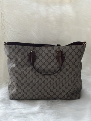 GUCCI Soft GG Supreme Monogram Small Crossbody Tote Beige Cuir