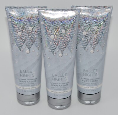 3 NEW BATH & BODY WORKS BALLET NIGHTS ULTIMATE HYDRATION BODY CREAM LOTION 8 OZ