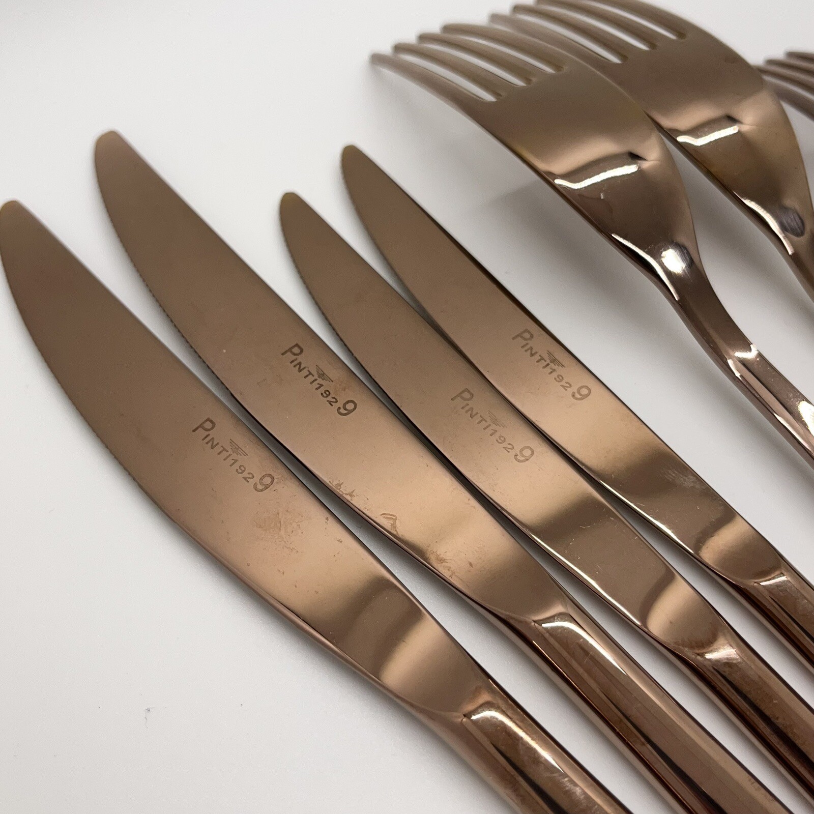Lot of 10 Pinti 1929 Pintinox 18/10 Italy Flatware Bronze Color