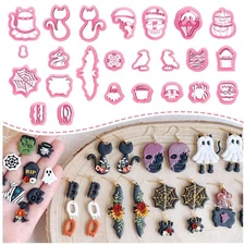 KEOKER Halloween Polymer Clay Cutters, Polymer Clay Halloween Cutters, Hallow...
