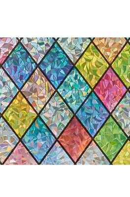 Glasmalerei Fensterfolie: 3D Regenbogen Fensterfolie Sichtschutz selbstklebend