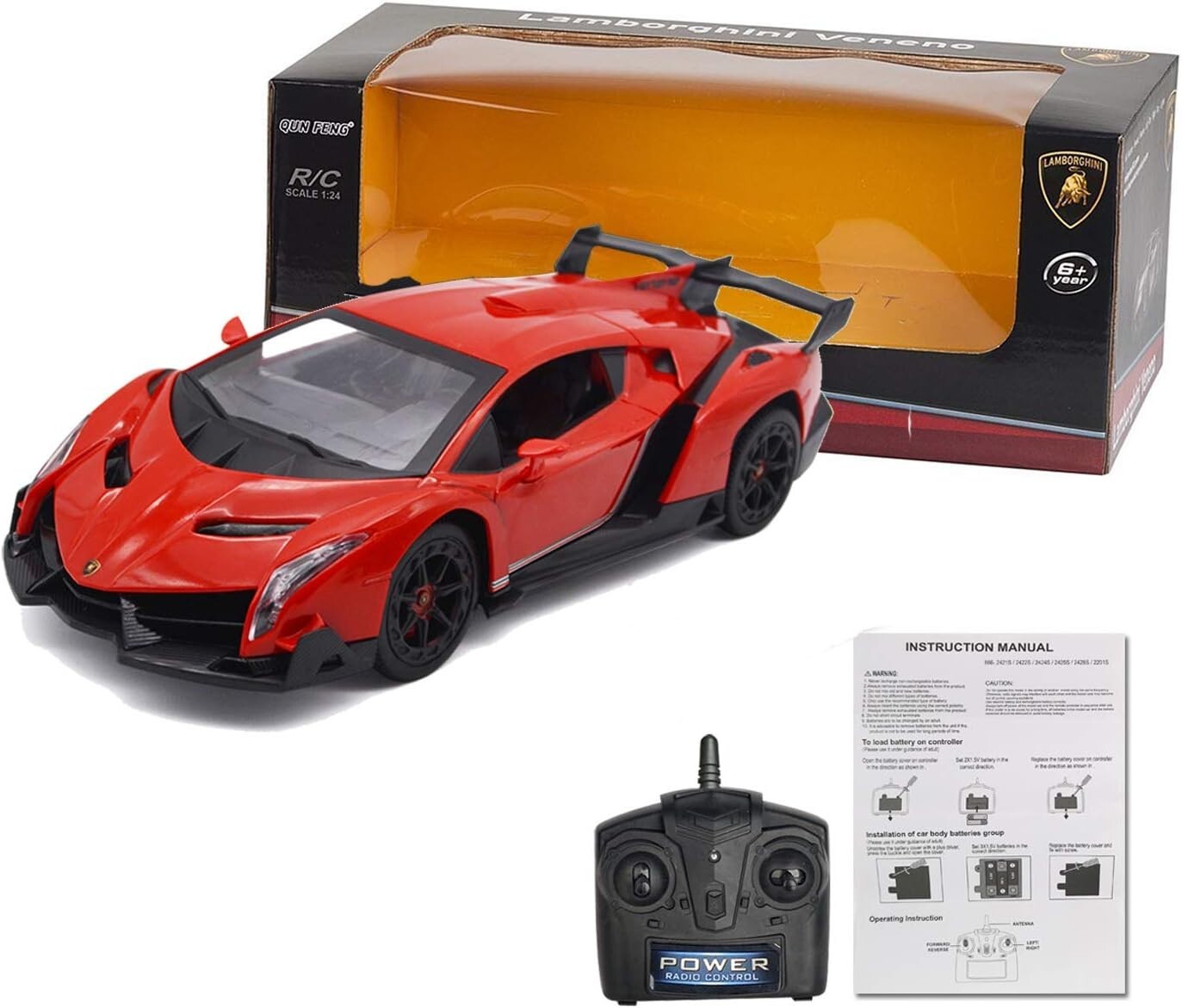 1/14 LamborghiniVeneno R/Cカー赤(自動ドア)[稼動品] 1/14 LamborghiniVeneno R/Cカー赤(自動ドア)[稼動品] 1/14