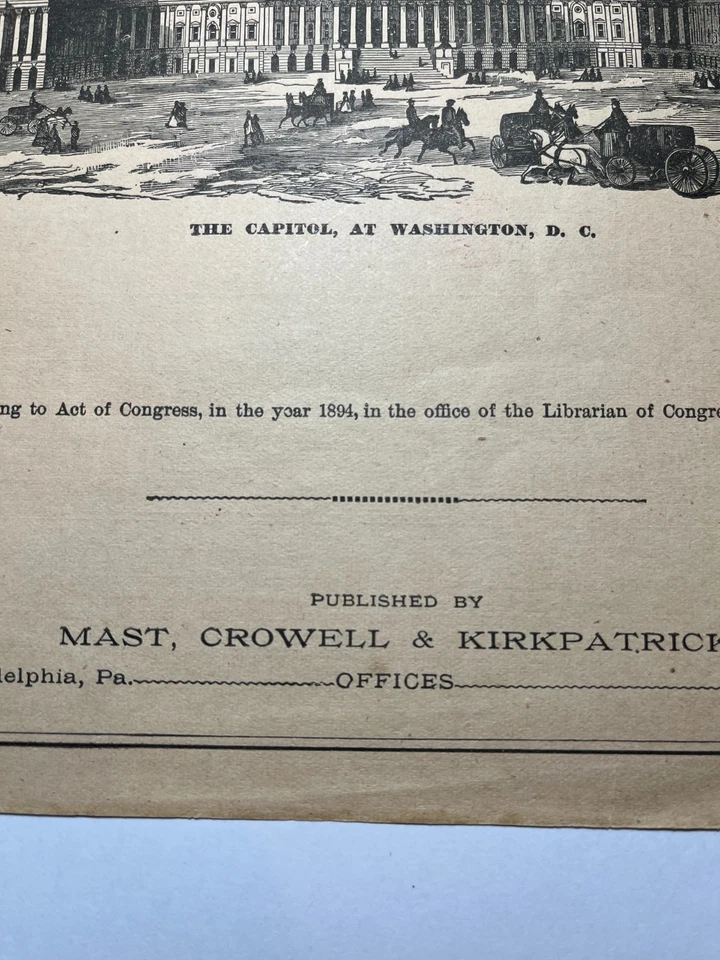 Mapa de Oregon & Washington 1894 en blanco y negro montado en cartulina sin ácido VER DESCRIPCIÓN Foto 4 de 4
