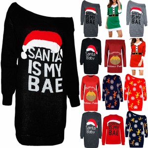 off the shoulder christmas jumper dress