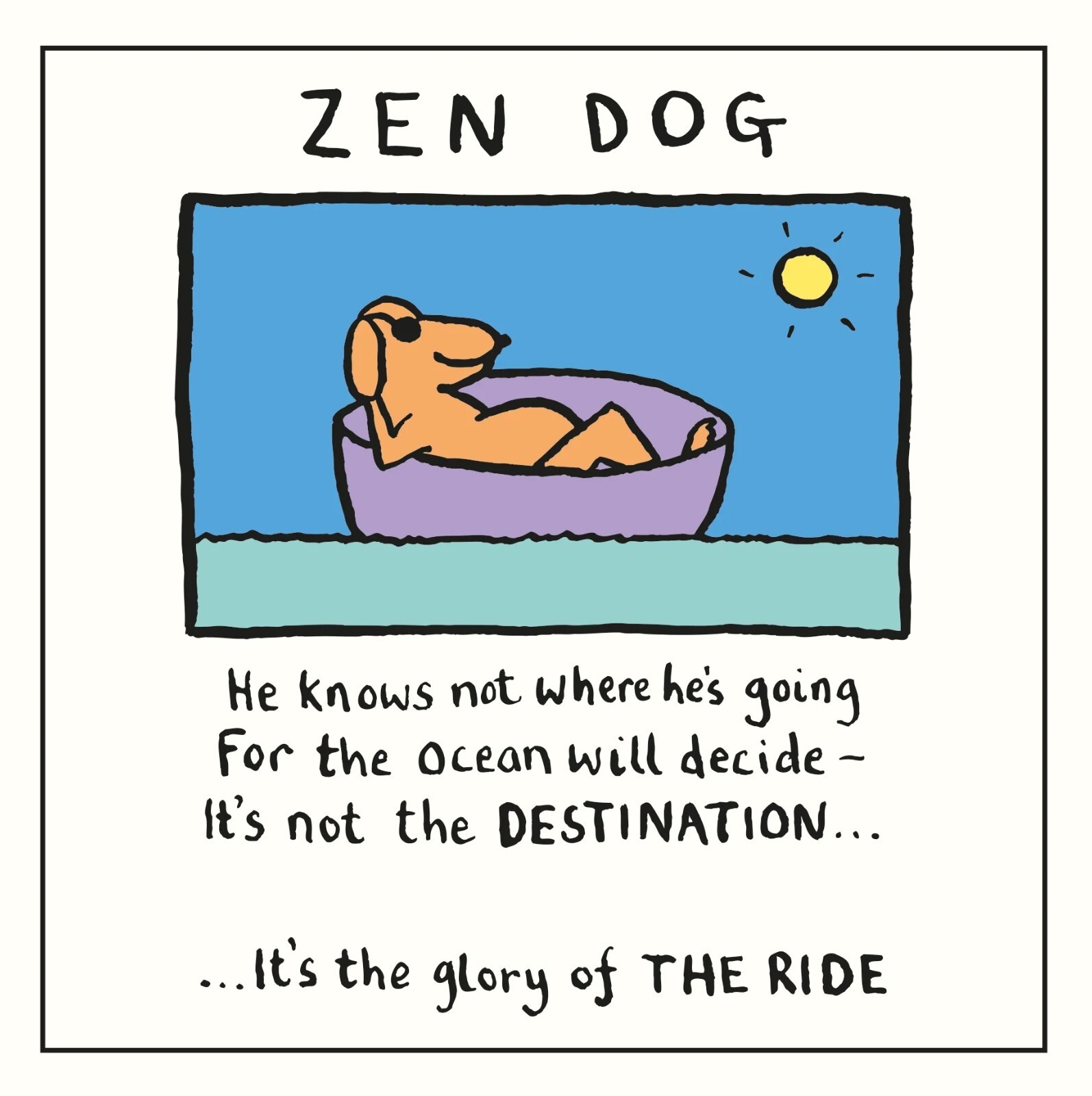 Funny Zen Dog Birthday Card Edward Monkton Illustrated Greeting Card