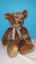Applause Russ Berrie 49571 Brown Plush Teddy Bear w/ Bow Stuffed Animal Toy 12"