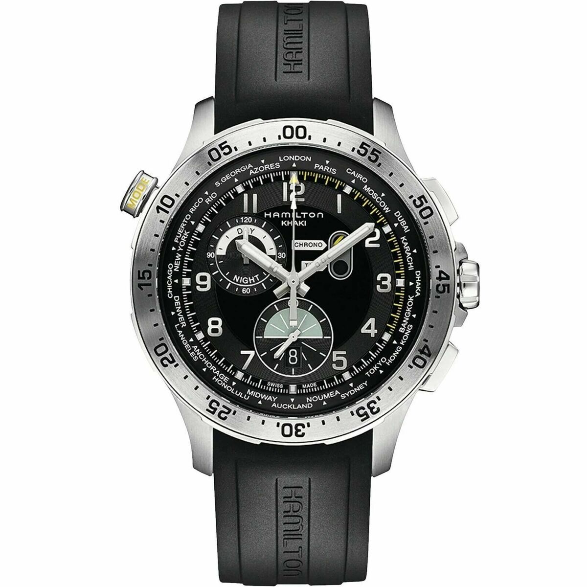 Hamilton Men's Watch Khaki Aviation Chrono Black Dial Rubber Hamilton Men's Watch Khaki Aviation Chrono Black Dial Rubber