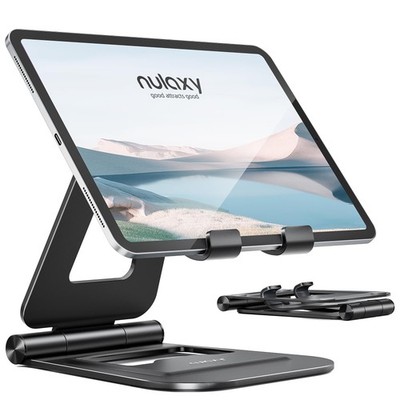 Nulaxy Aluminum Dual Foldable iPad Stand, Fully Adjustable Desktop A-Black 