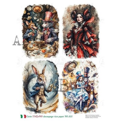 Steampunk Wonderland #825 | A4 Rice Paper for Decoupage | AB Studios