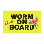 Skateboarding Worm Party Hat Car Magnet Worm On (Skate)Board Yellow 7.5”x4.5” — photo 2