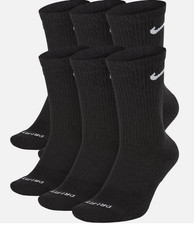 Nike Everyday PLUS Cushioned Training Socks 6 PAIRS WHITE OR BLACK