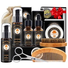 Luxury Beard Care Kit for Men: Wash, Oil, Balm, Comb  More in Stylish Gift Box