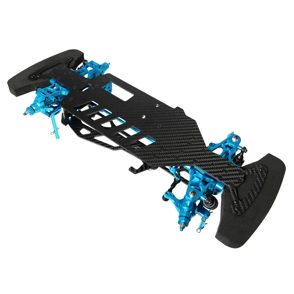 Upgraded CNC Alloy Carbon Fiber Chassis Frame Kit For TT02 TT-02 1/10 RC Car - Image 4 of 4