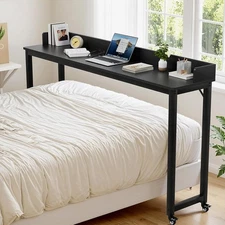Overbed Table with 360° Wheels Over Bed Table King Queen Laptop Computer Desk