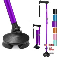 Walking Cane for Men Women - Folding, Adjustable, Lightweight, Purple
