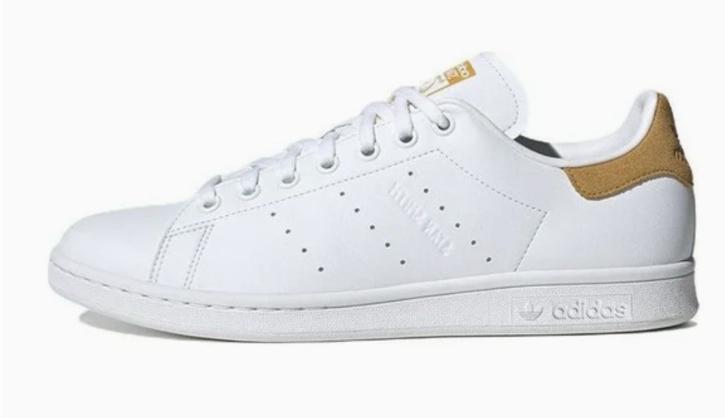 SAOLA Adidas Stan Smith scarpa casual da uomo 8 5 bianco oro lifestyle sneaker trainer