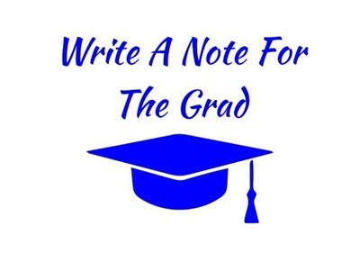 WRITE A NOTE FOR THE GRAD: WHITE / BLUE SPIRIT COLORS By Not Only Journals & I