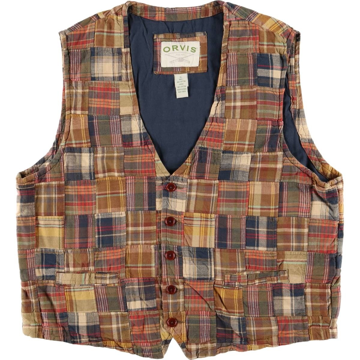 Vintage 2000'S Orvis Check Pattern Patchwork Cott… - image 1