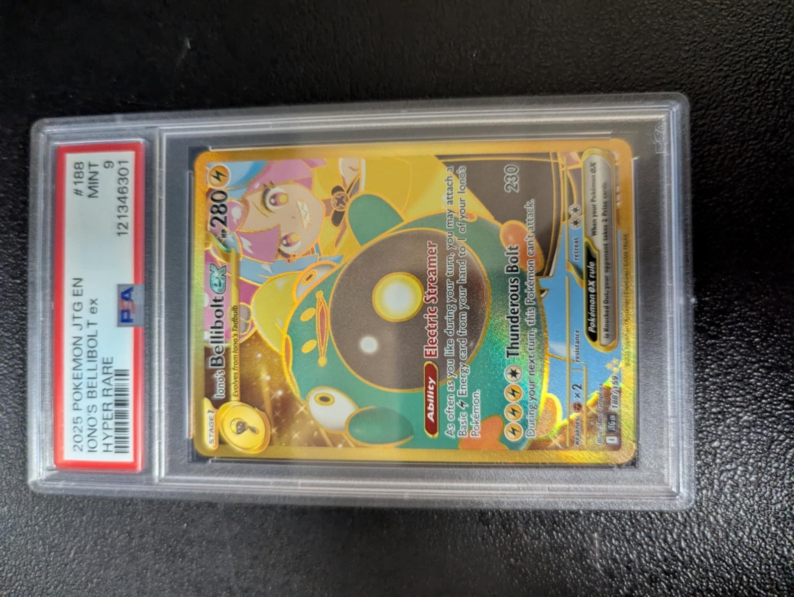 Iono's Bellibolt ex 188/159 Sv09: Journey Together Holo PSA 9