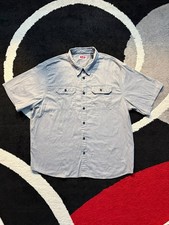 Vintage Wrangler Short Sleeve Button-Up Shirt Men  s 2XL Gray Western Style