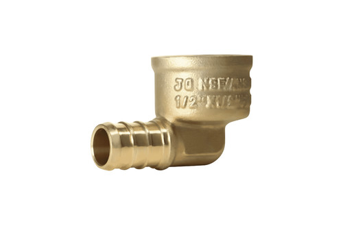 25 Pack XFITTING 1/2 Inch Pex B x 1/2" Female NPT Elbow, Lead Free Brass