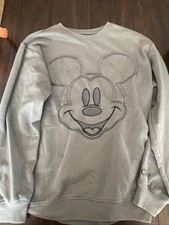 Unisex Disney Mickey Mouse Crewneck Sweatshirt Gray Medium