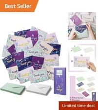 Charming 20-Pack Thank You Card Set with Envelopes, Perfect for Any Occasion