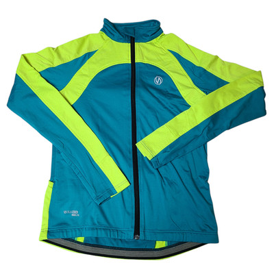 illumiNITE Reflective Run Cycle Jacket Sz Medium Women s Teal Green Yellow